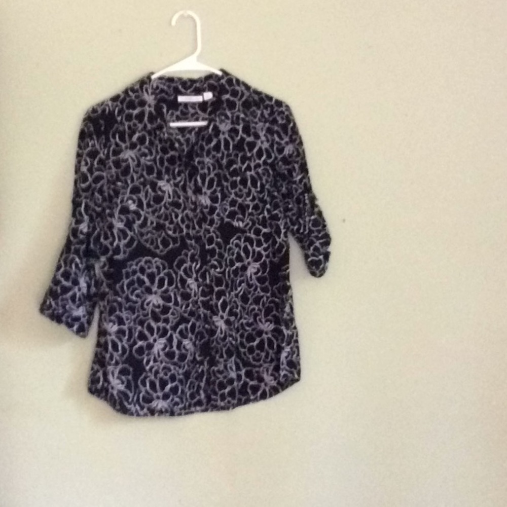 Black and white blouse